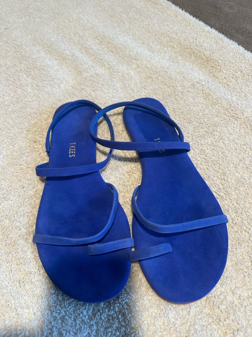 TKEES Women’s Royal Blue Suede Minimal Strappy Sandals